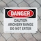 Signmission Caution Archery Range Do Not Enter Danger Sign, Plastic, 10in W x 7in L, 2PK OS-2PACK-DS-P-710-L-2127 - alternate 4